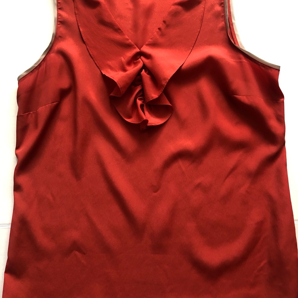 Sleeveless orange Top, Sz L